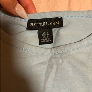 3 fitted tees baby blue , pale yellow,brown and white